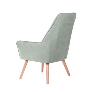 Butaca BURGGE tapizado Nilo Menta patas madera maciza natural 74 x 75 x 101 - Imagen 2